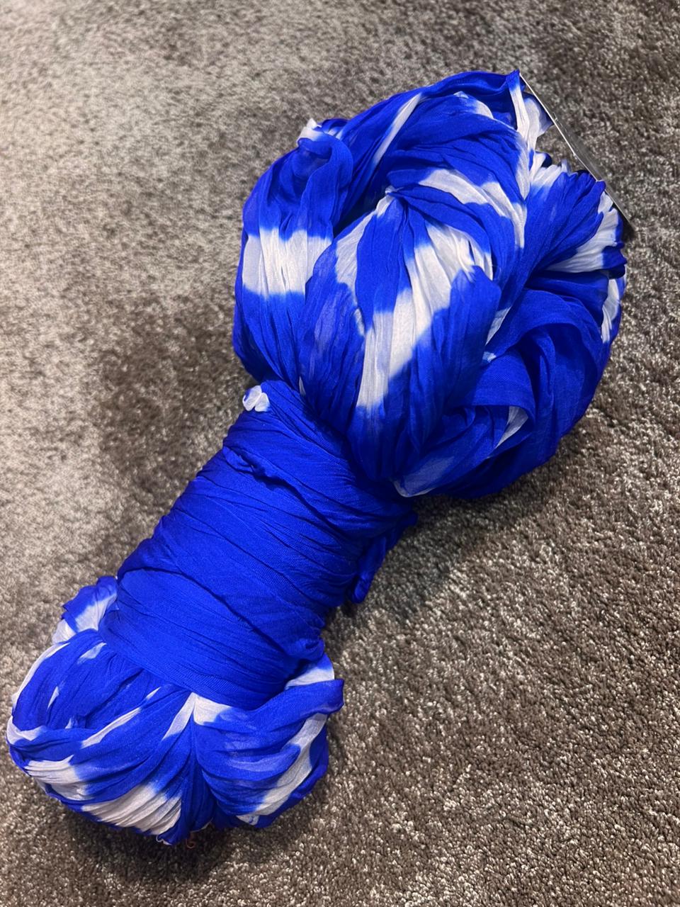 Blue Chiffon Lahariya Saree