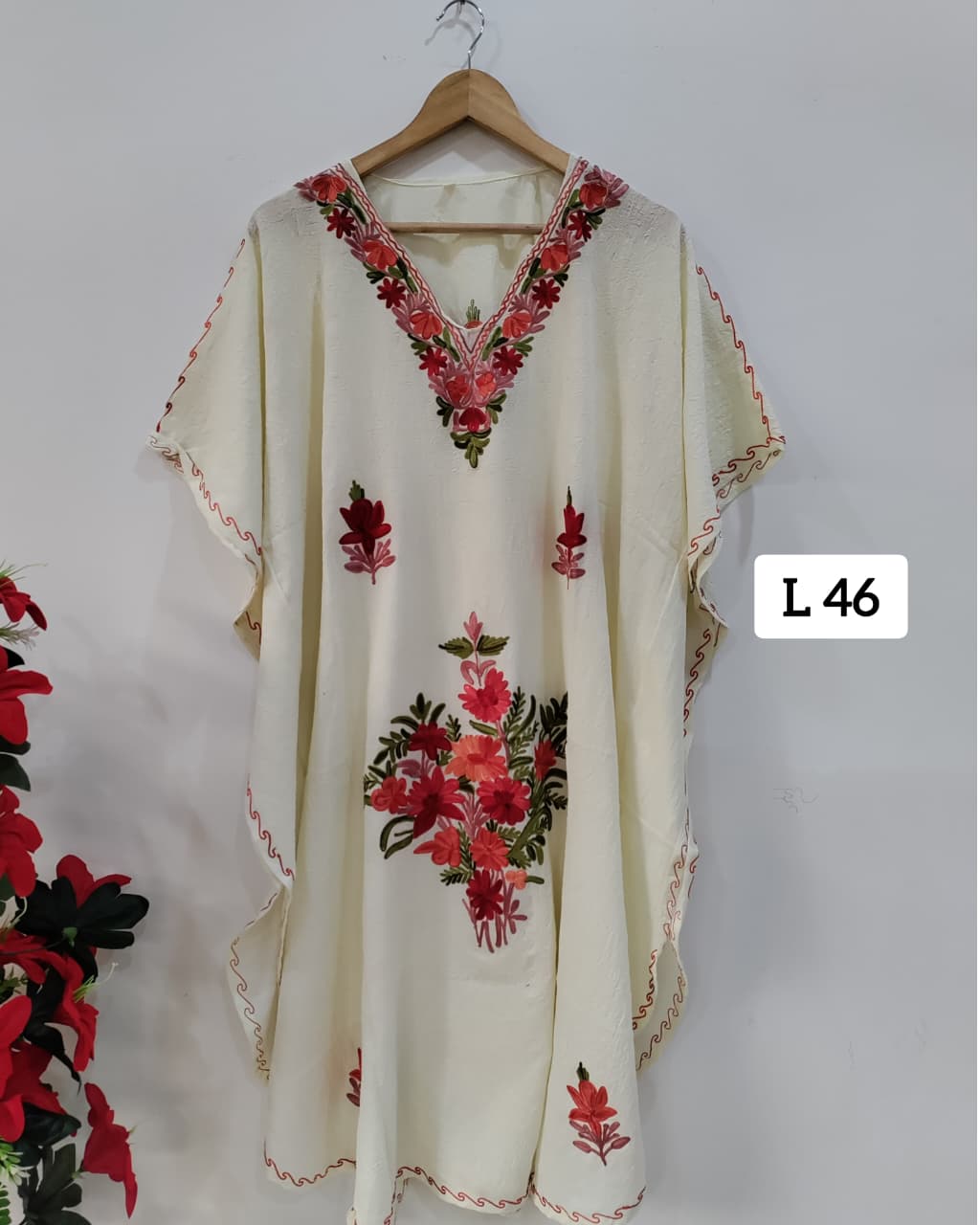 Beautiful Crushed Cotton Ariwork Kaftan