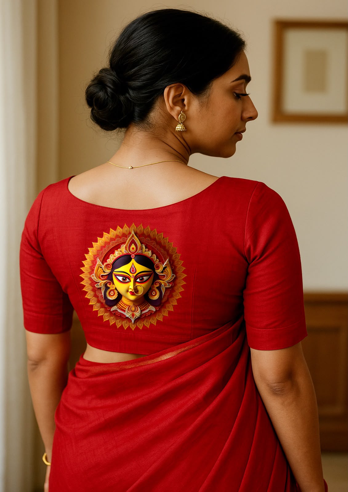 Beautiful Red Color Ready to Wear Cotton Blouse