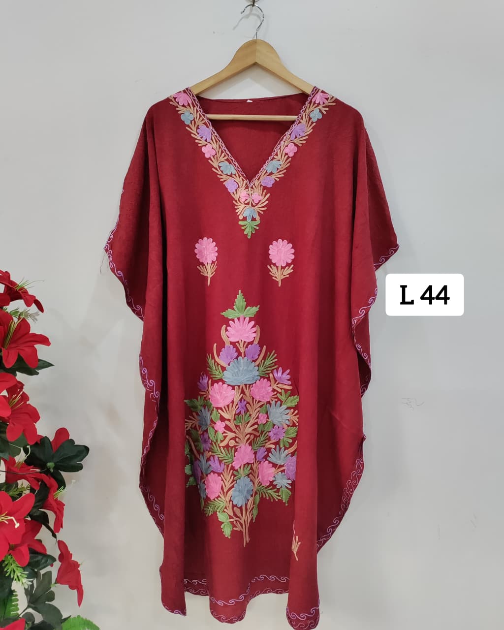 Beautiful Crushed Cotton Ariwork Kaftan