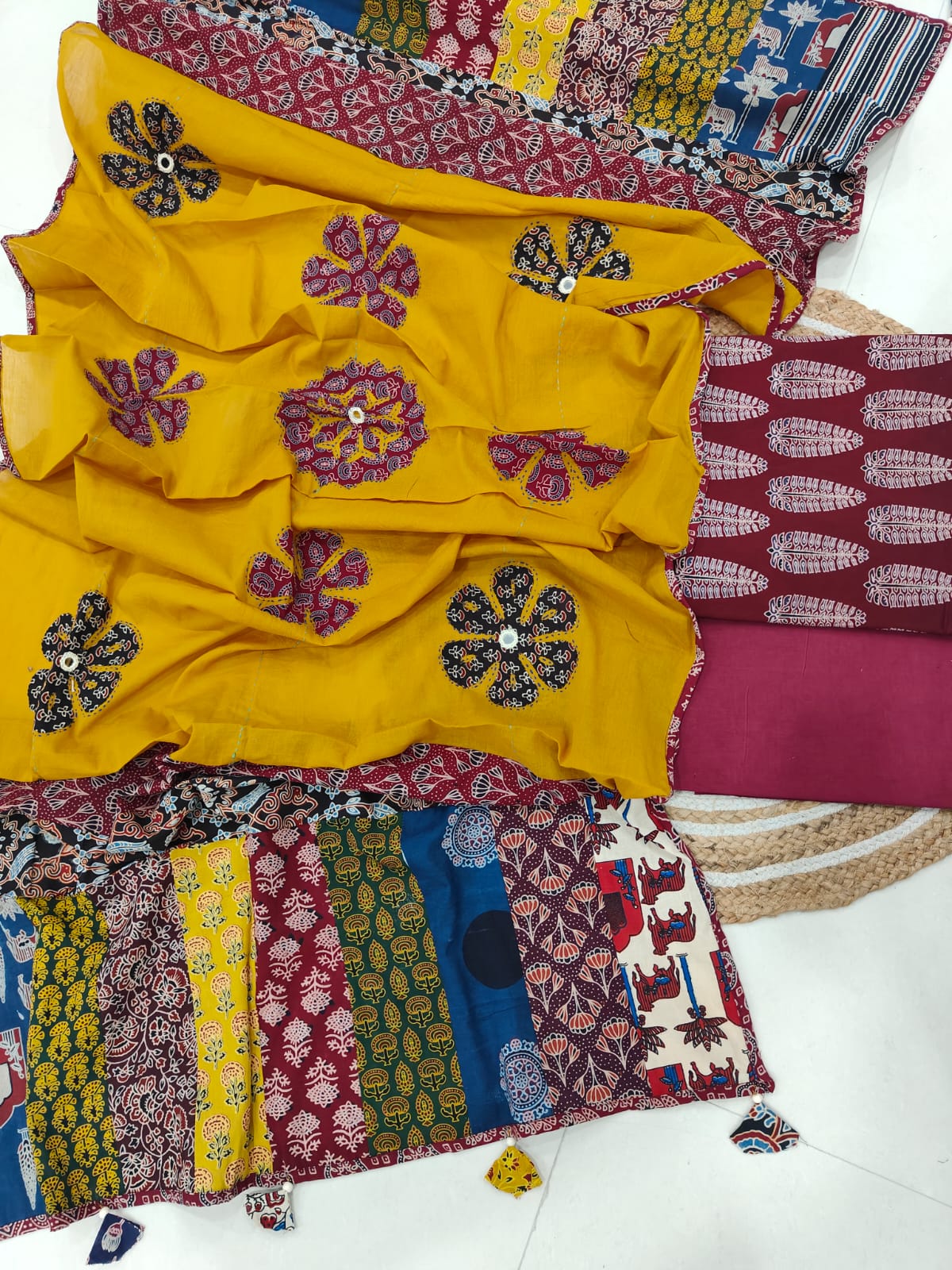 Pure Cotton Suit with Patchwork Dupatta From Kachh (Unstitched)