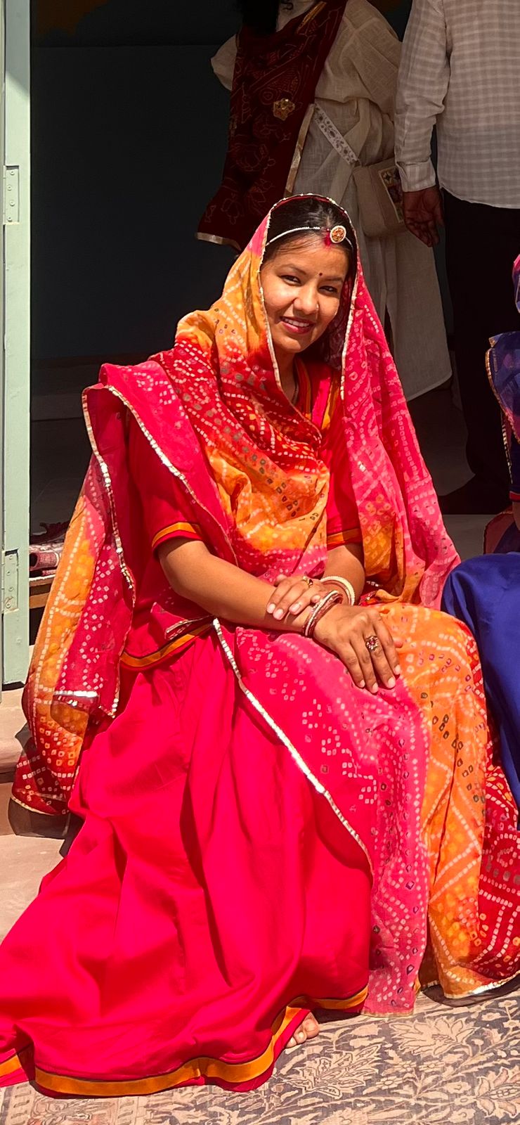 Soft Malmal Pink Bandhini Poshak