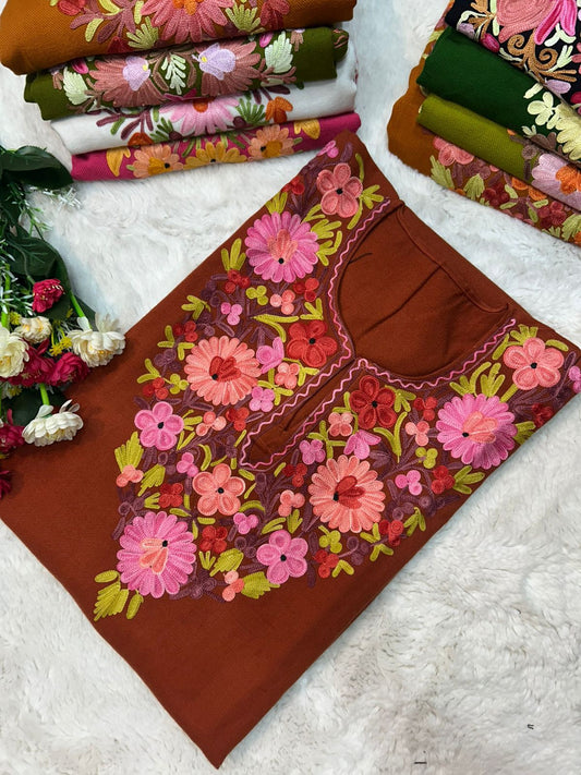 Maroon Kashmiri Ariwork Pheran