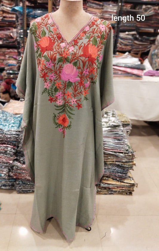 Sea Green Woolen Kaftan