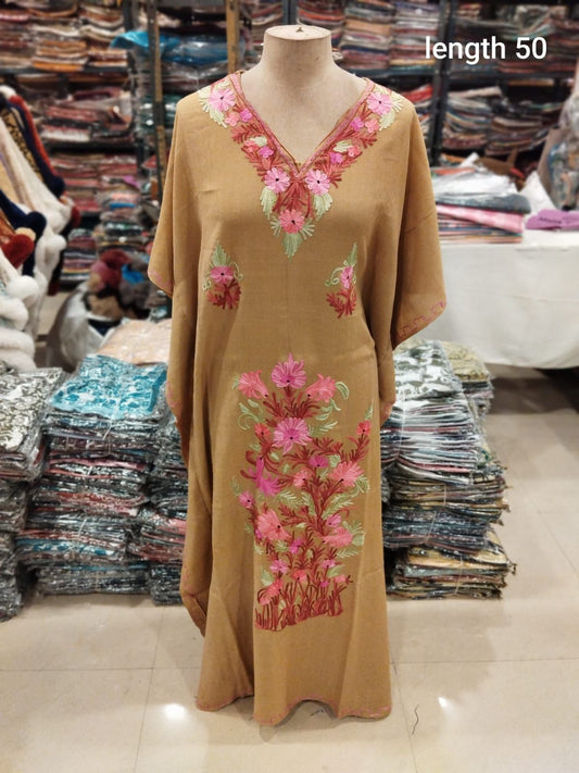 Beige Color Woolen Kaftan