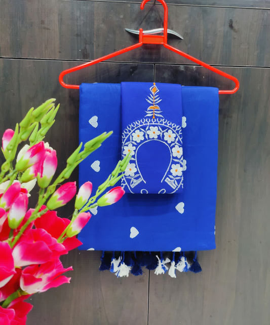 Blue Embroided Saree