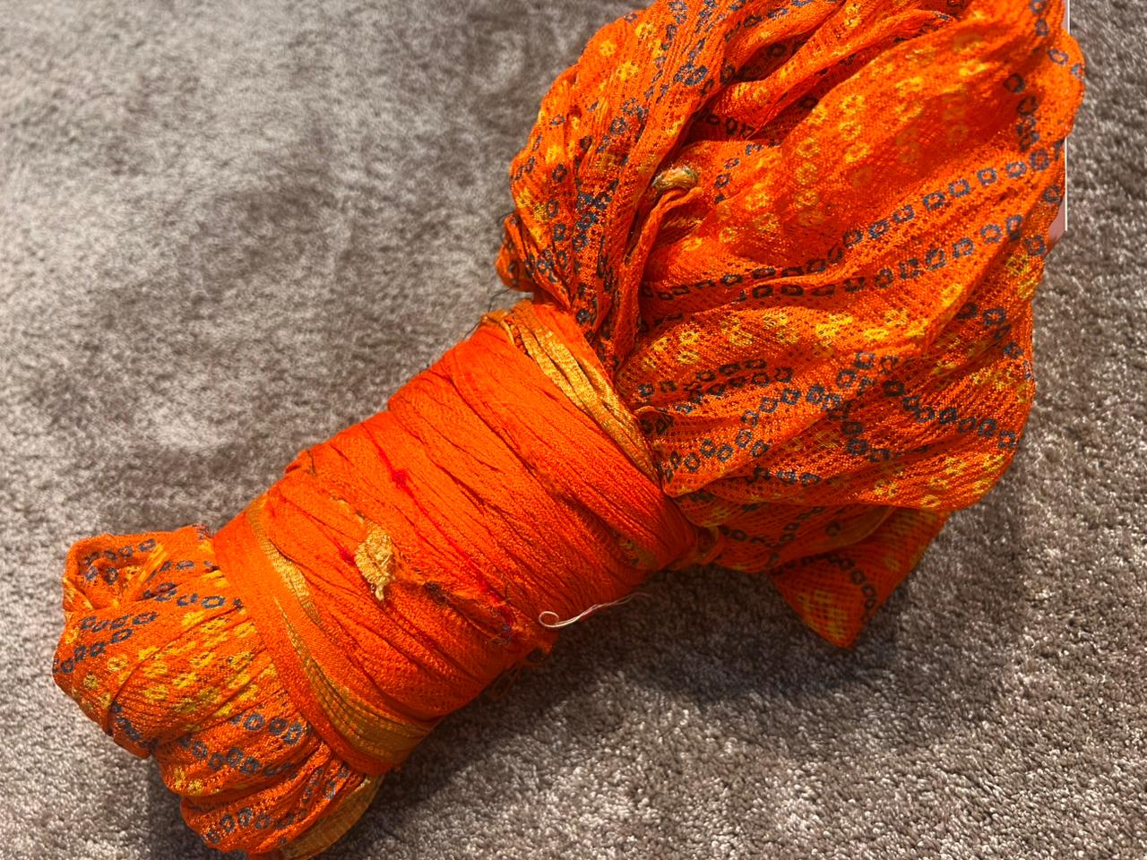 Beautiful Orange Color Bandhini Saree