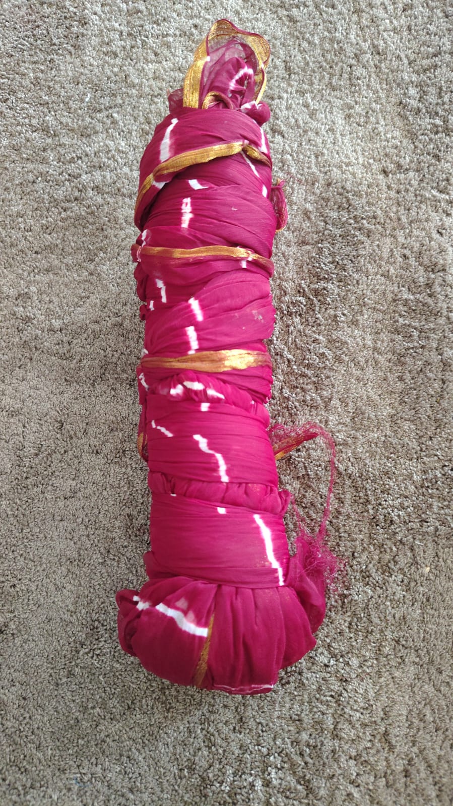 Maroon Color Chiffon Lahariya Saree