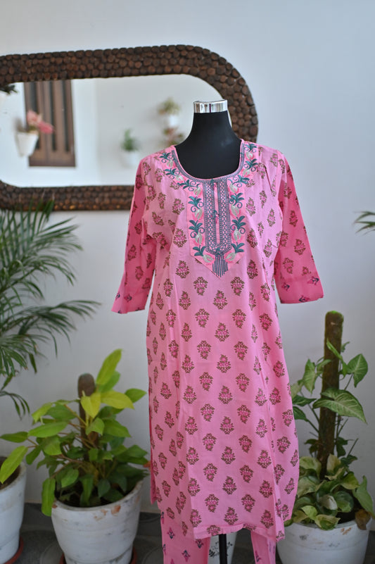 Pink Cotton Suit