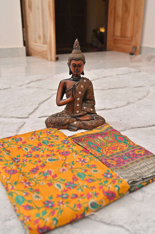 Pashima Silk Saree and Shawl Combo