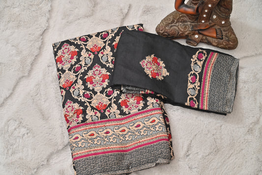 Pashmina Silk Saree and Shawl Combo