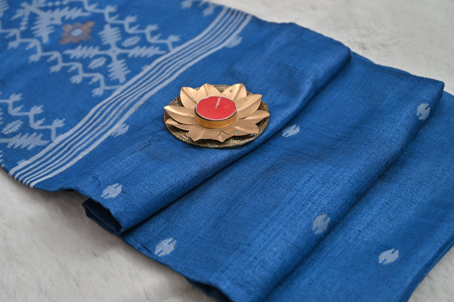 Blue Tussur Silk Saree