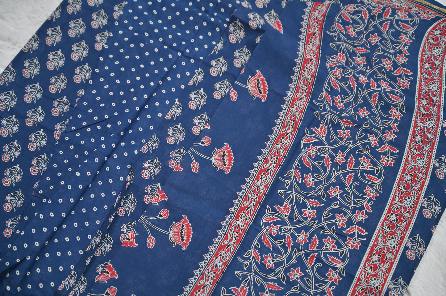 Indigo Soft Cotton Saree