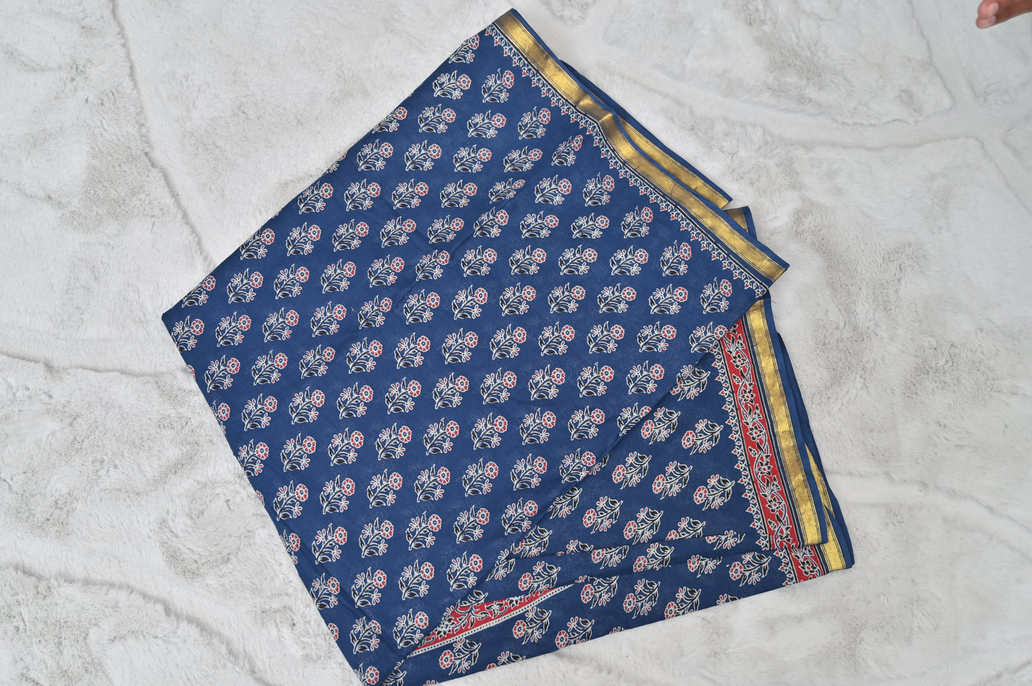 Indigo Soft Cotton Saree