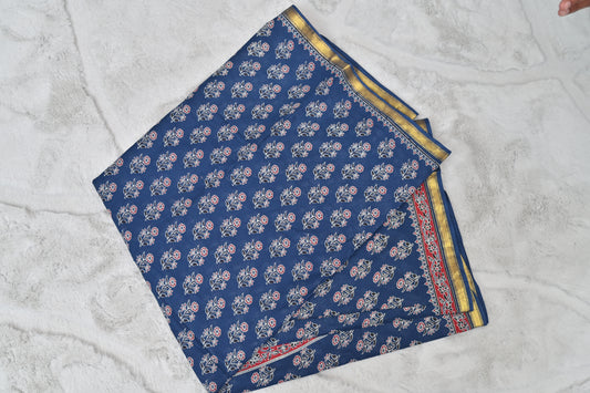 Indigo Soft Cotton Saree