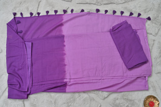 Purple Cotton Saree
