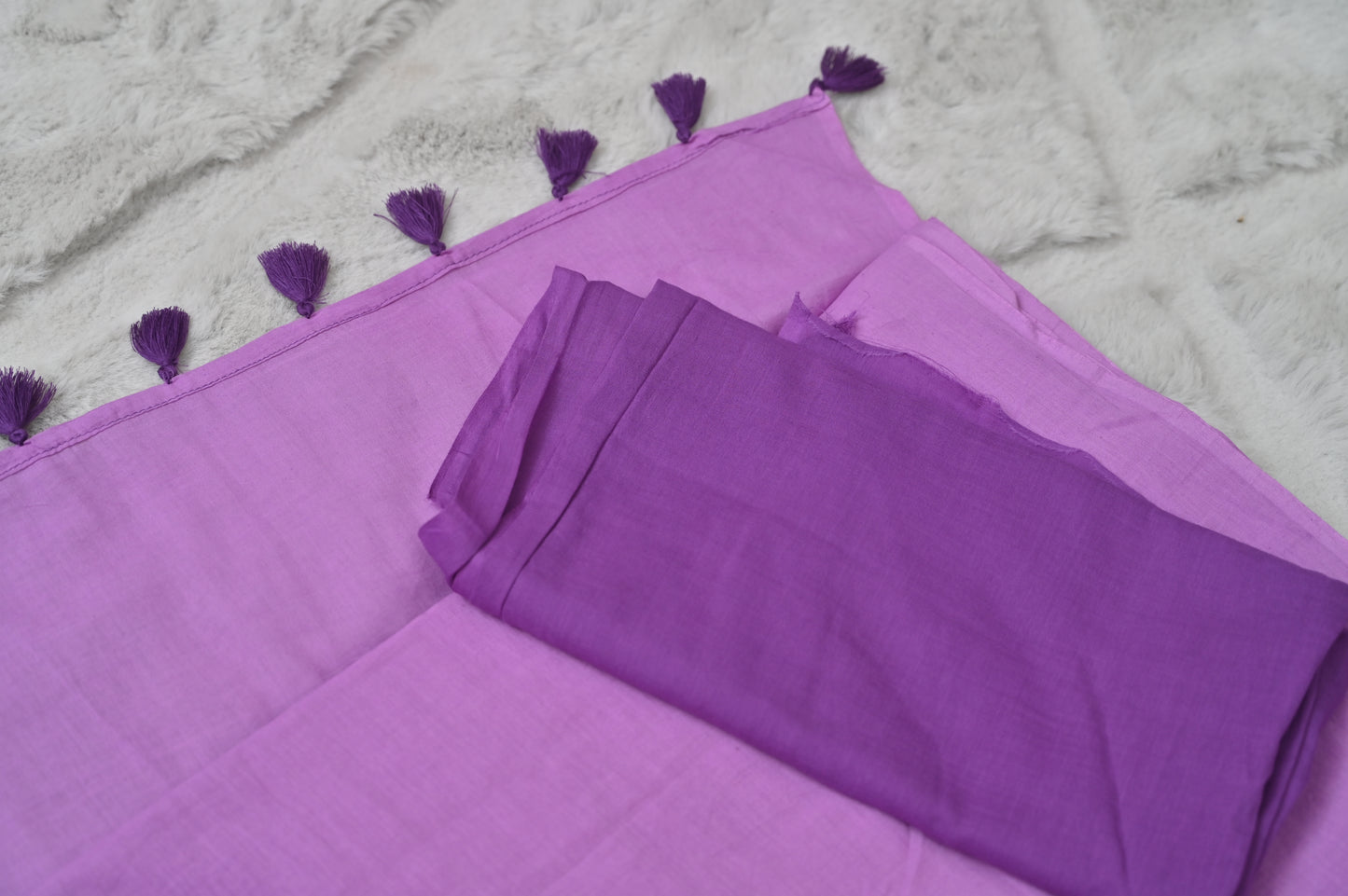 Purple Cotton Saree