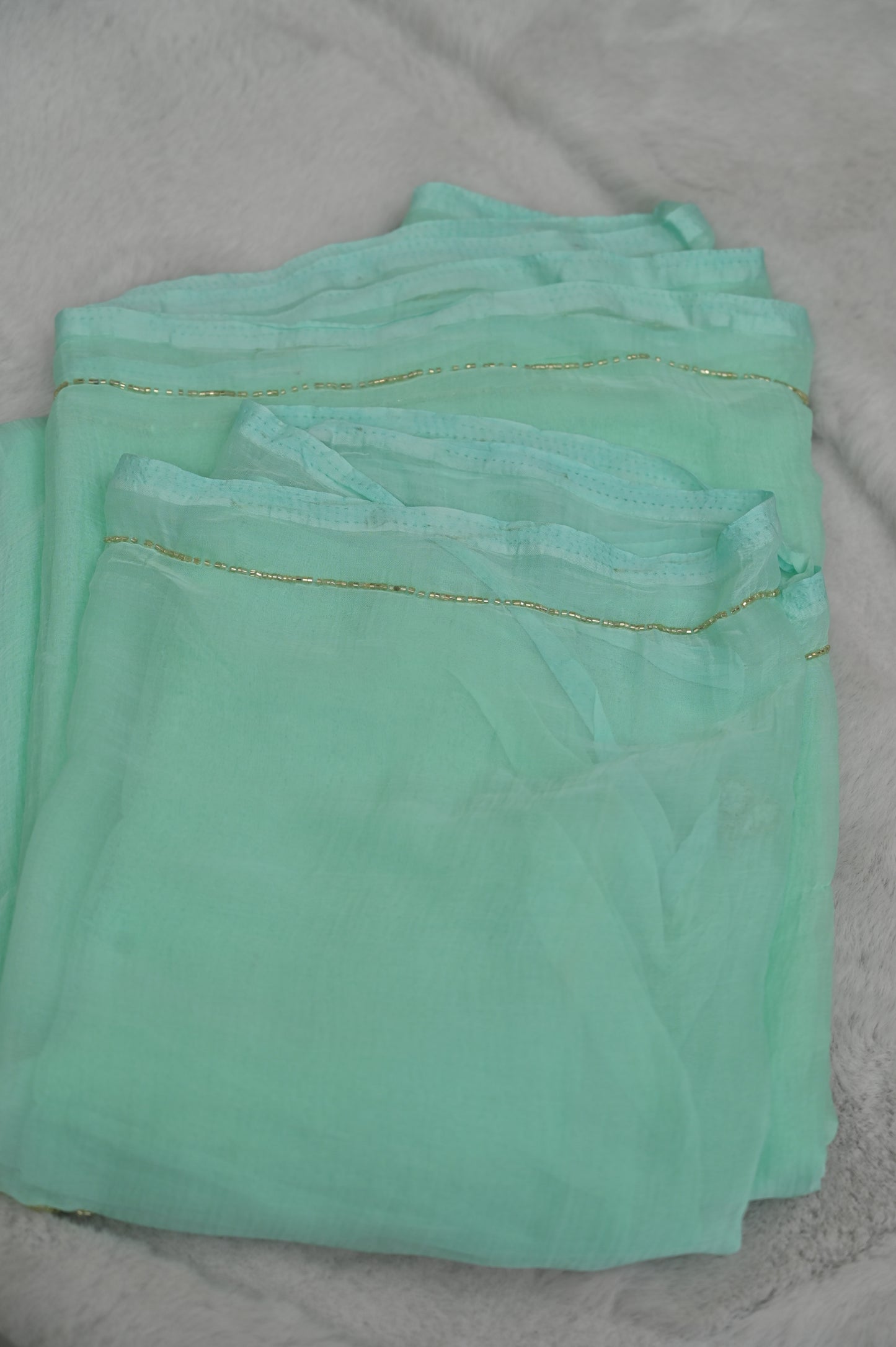 Sea Green Chiffon Saree