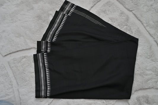 Black Soft Cotton Handloom Saree