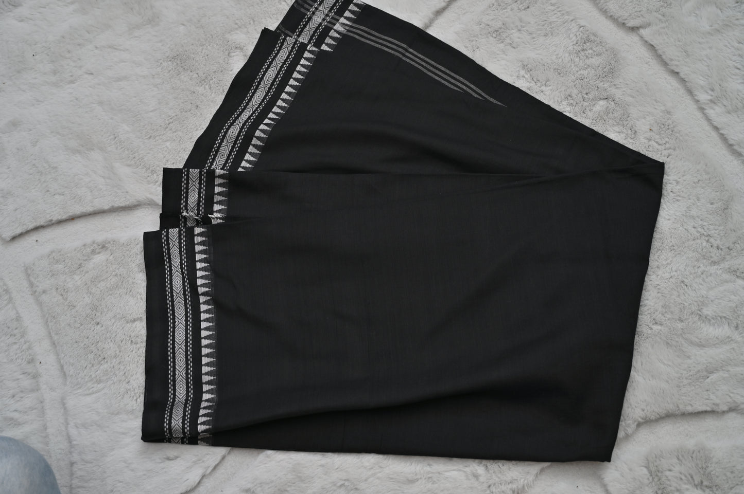 Black Soft Cotton Handloom Saree