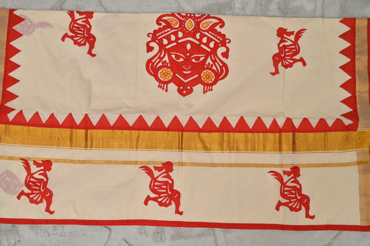 Soft Cotton Handloom Durga Mata Saree