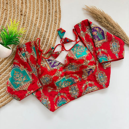 Red Designer Blouse