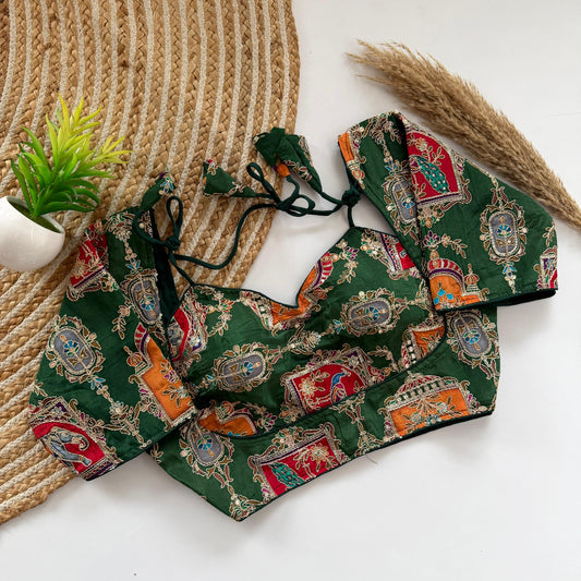 Dark Green Designer Blouse