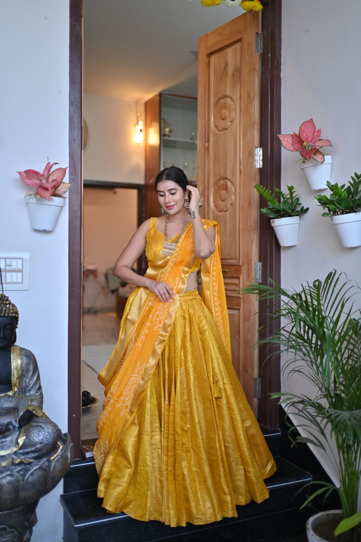 Pure Banarasi Silk Lehanga-Saree Drape