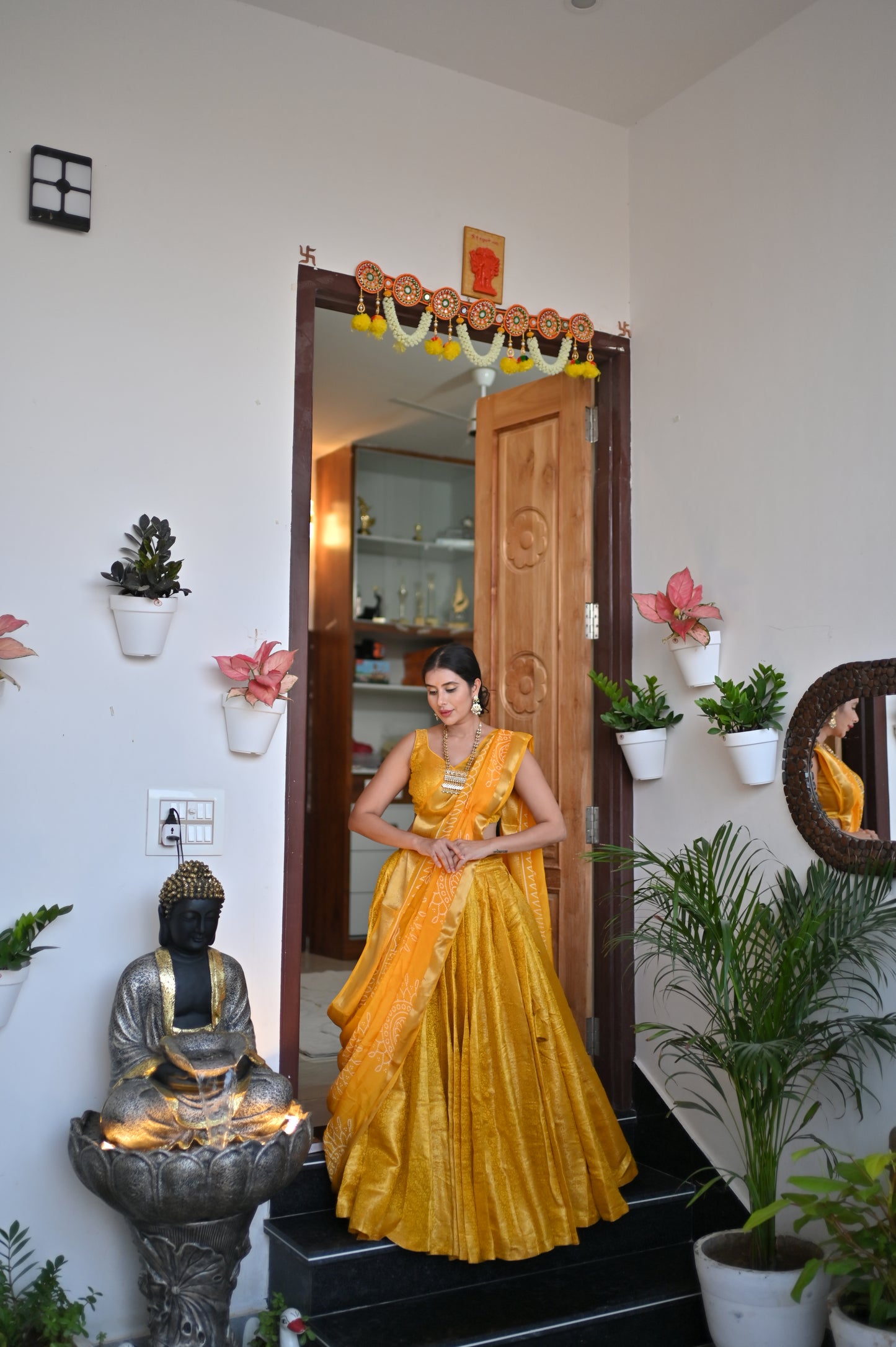Pure Banarasi Silk Lehanga-Saree Drape