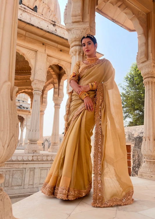 Pure Chinon Cheeku Color Saree