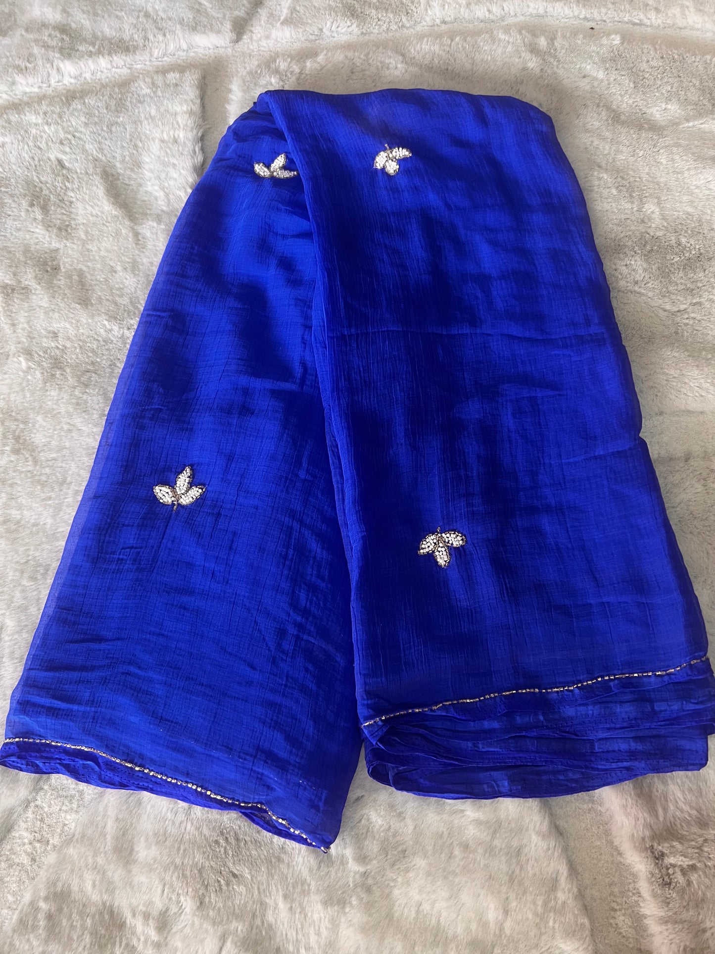 Blue Chiffon Saree