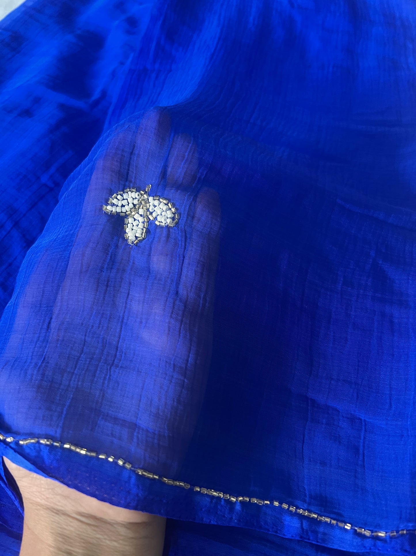 Blue Chiffon Saree
