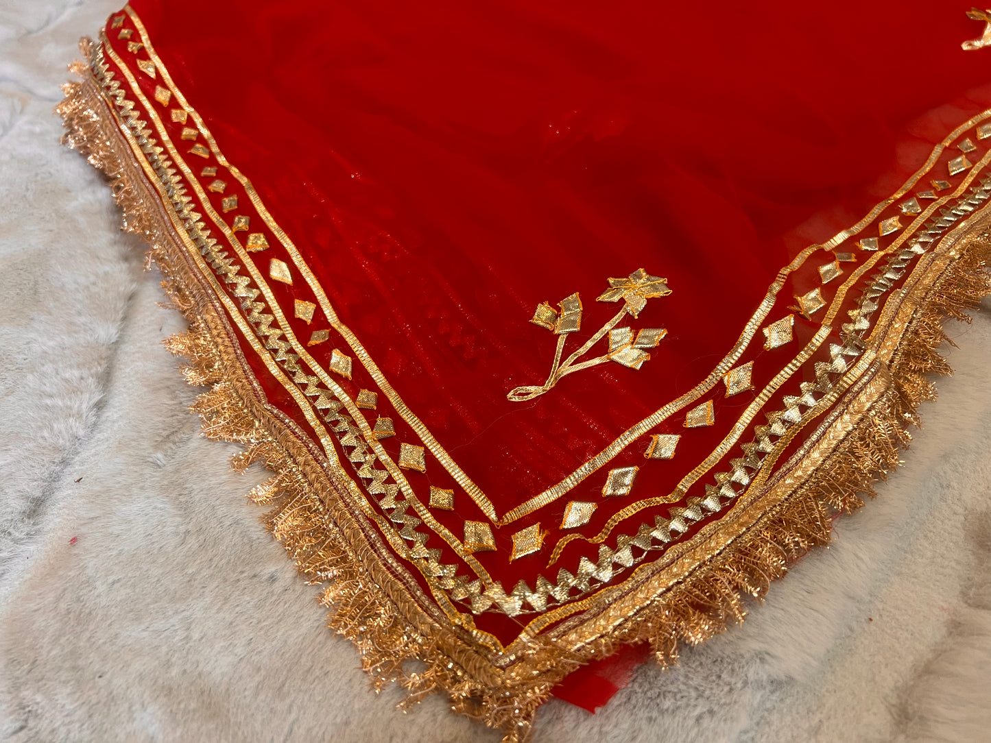 Beautiful Red Gota Patti Saree