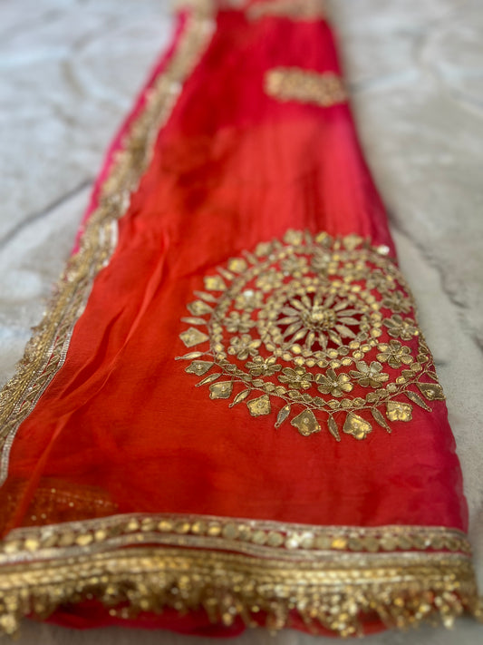 Beautiful Pure Chiffon Thali Designer Saree