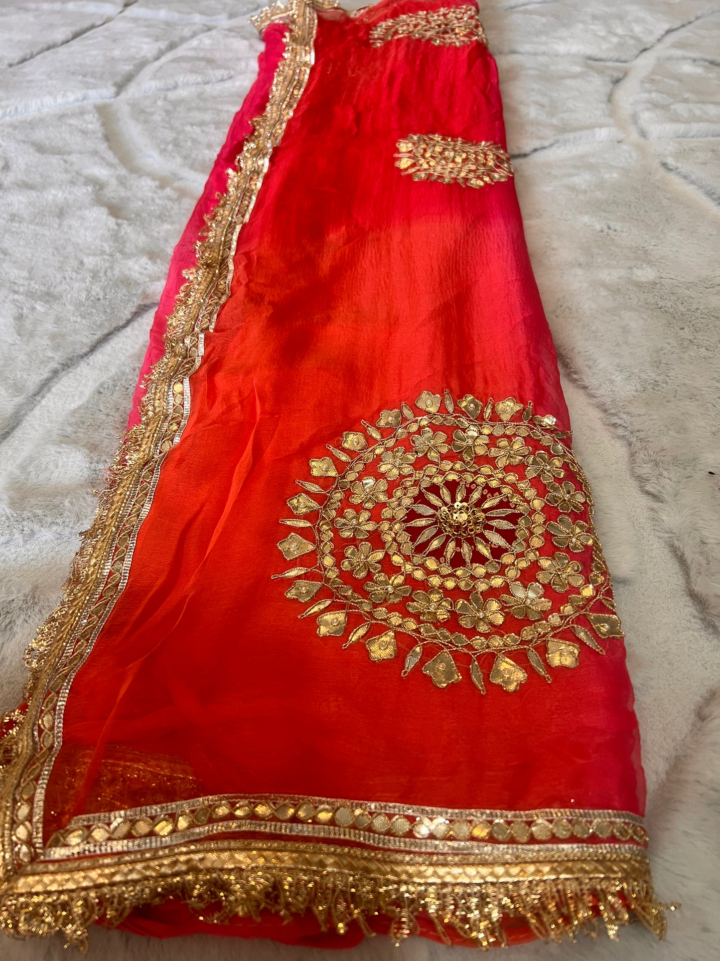 Beautiful Pure Chiffon Thali Designer Saree