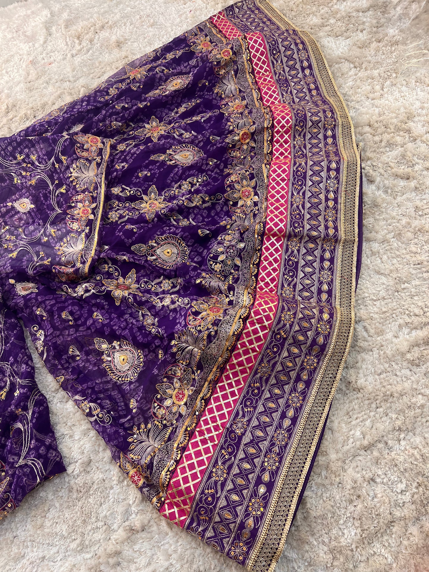 Purple Bandhani Full Gher Poshak