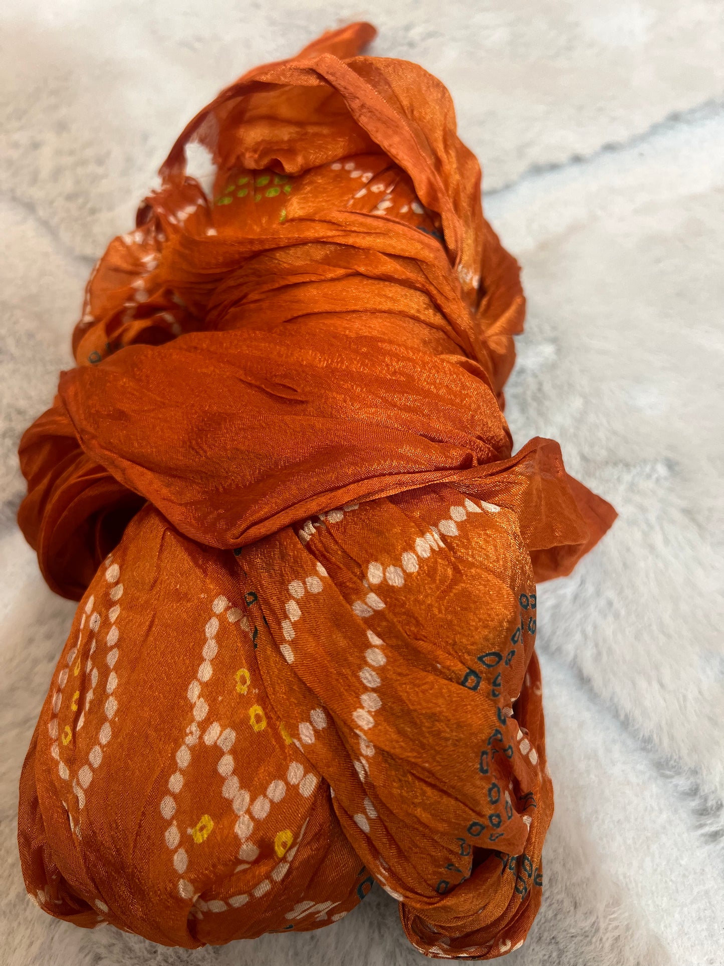 Soft Chinon Bandhani Saree with Same Color Blouse Peice