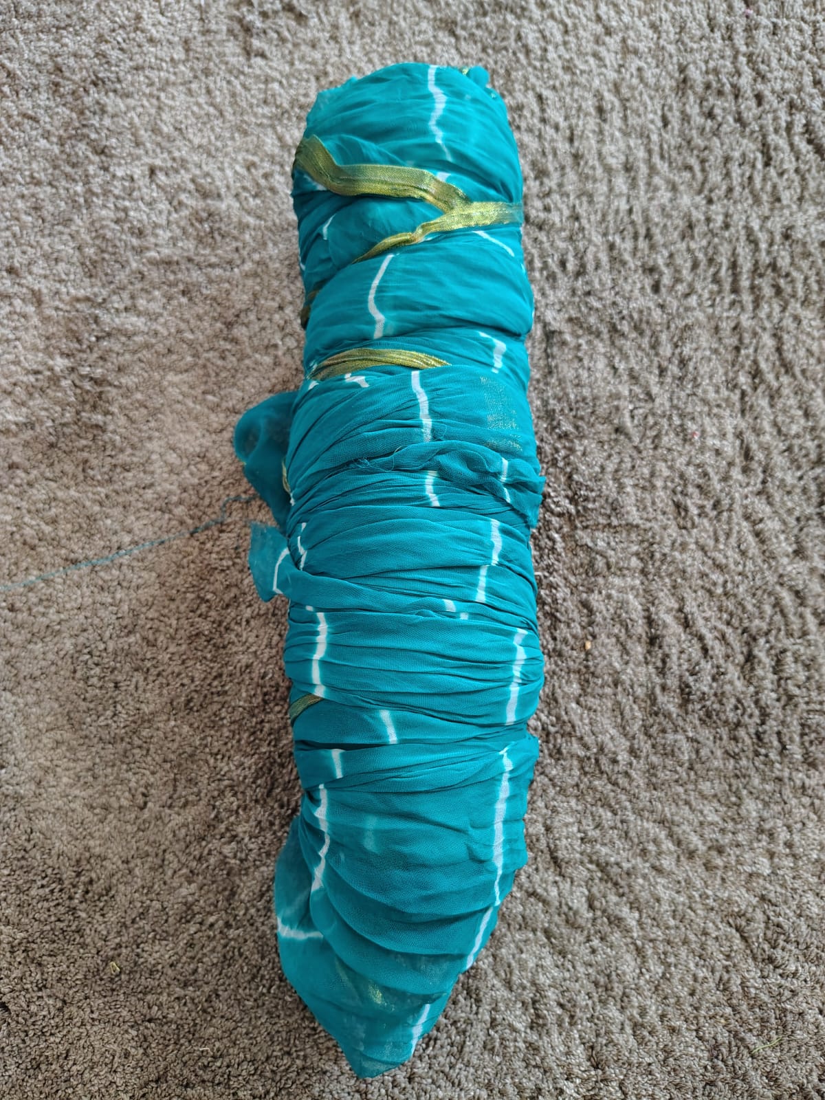 Sea Green Chiffon Lahariya Saree
