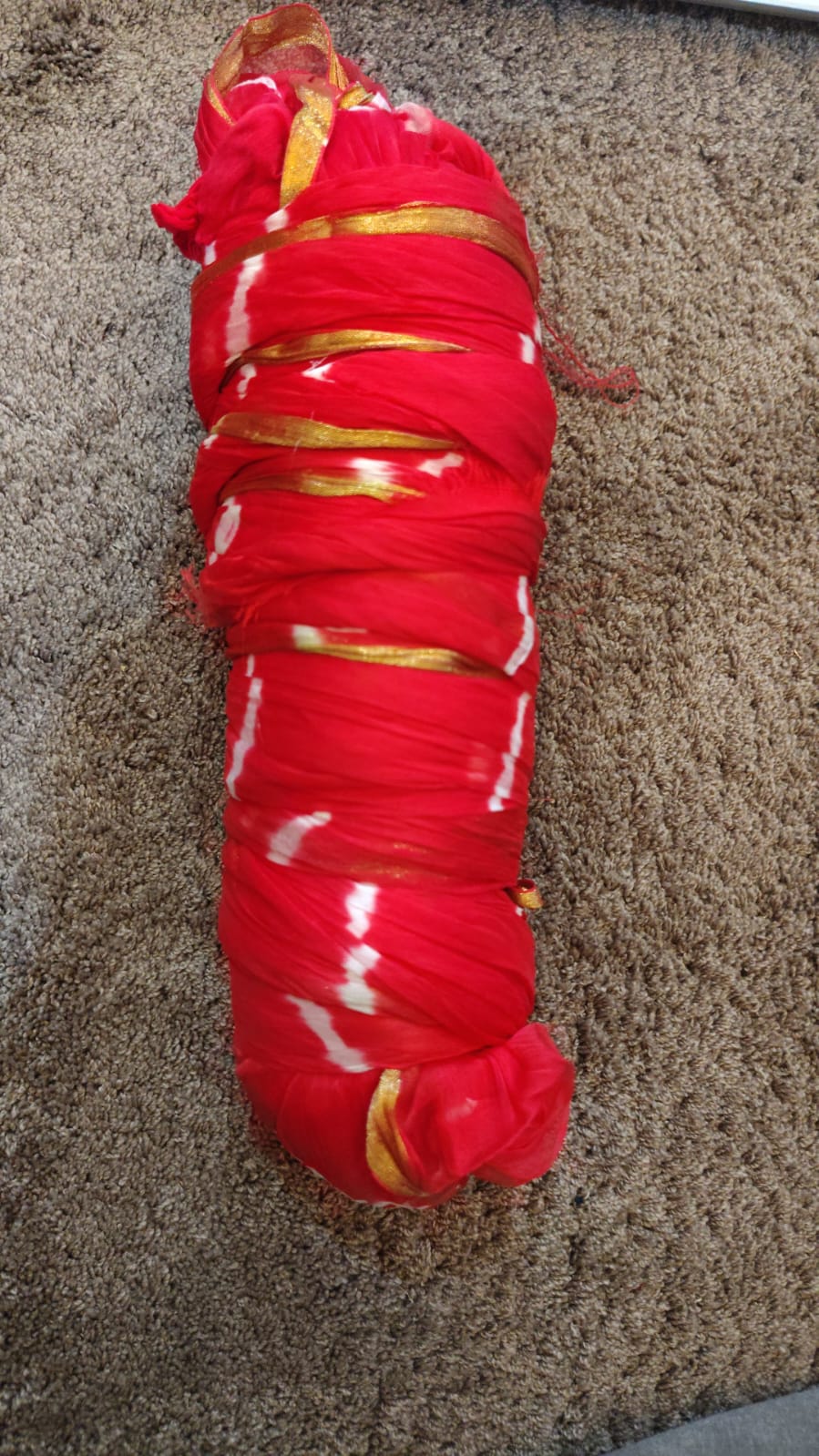 Orange Chiffon Lahariya Saree