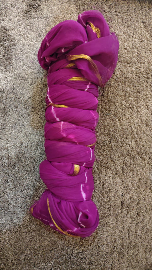 Purple Chiffon Lahariya Saree