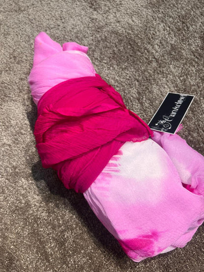 Pink Color Chiffon Print Saree