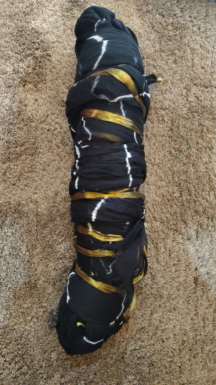 Black Chiffon Lahariya Saree