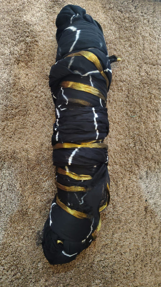 Black Chiffon Lahariya Saree
