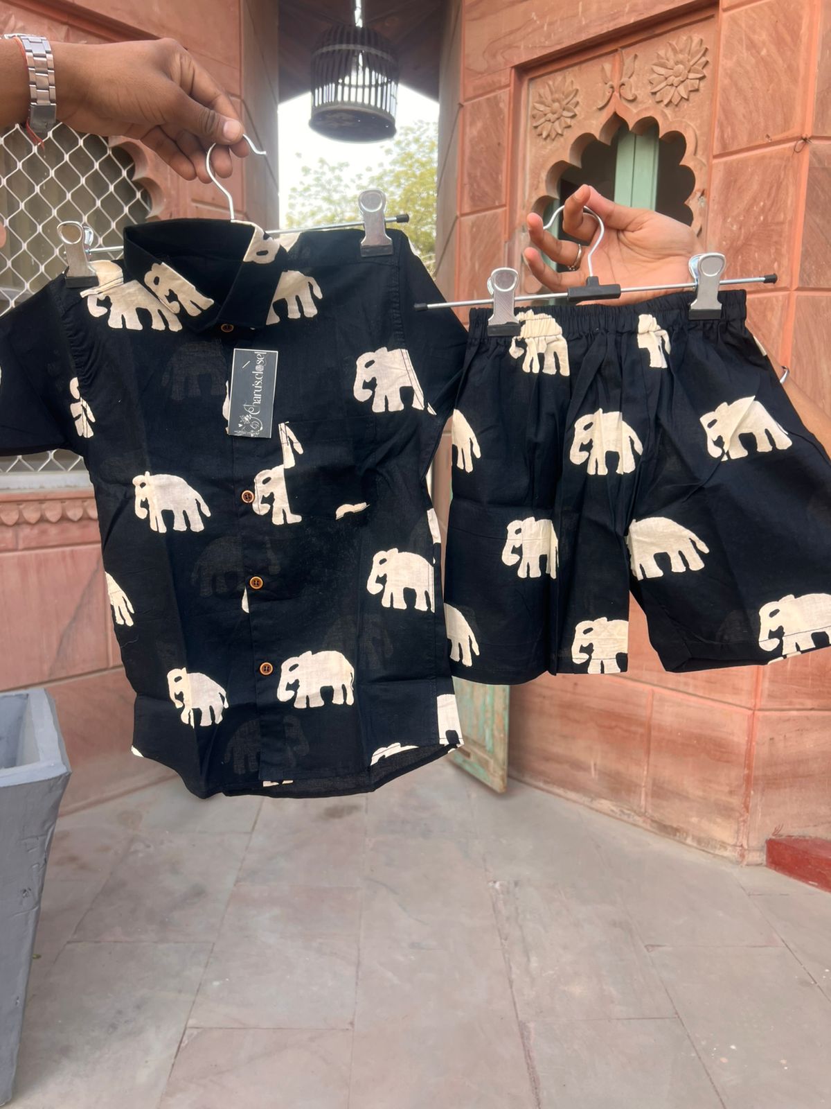 Beautiful Black Color Printed Cotton Set