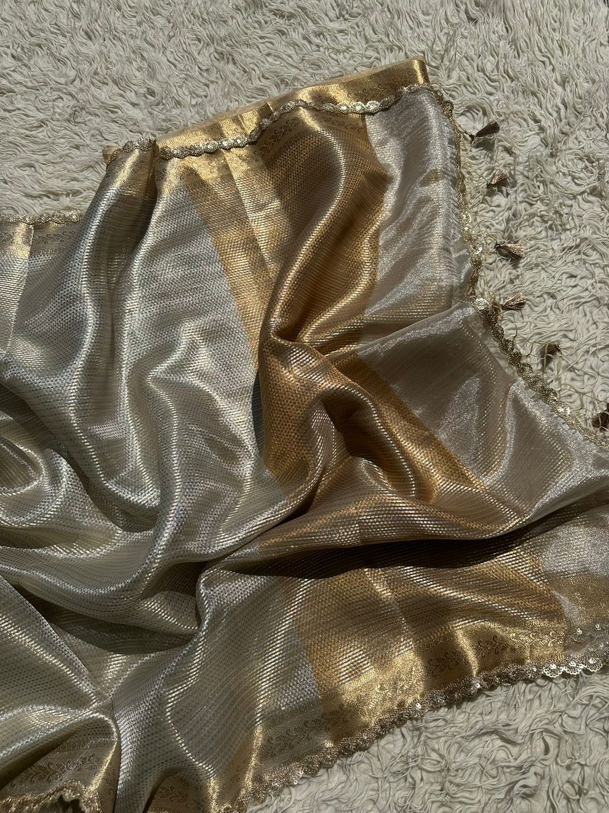 Premium Tissue Check Saree