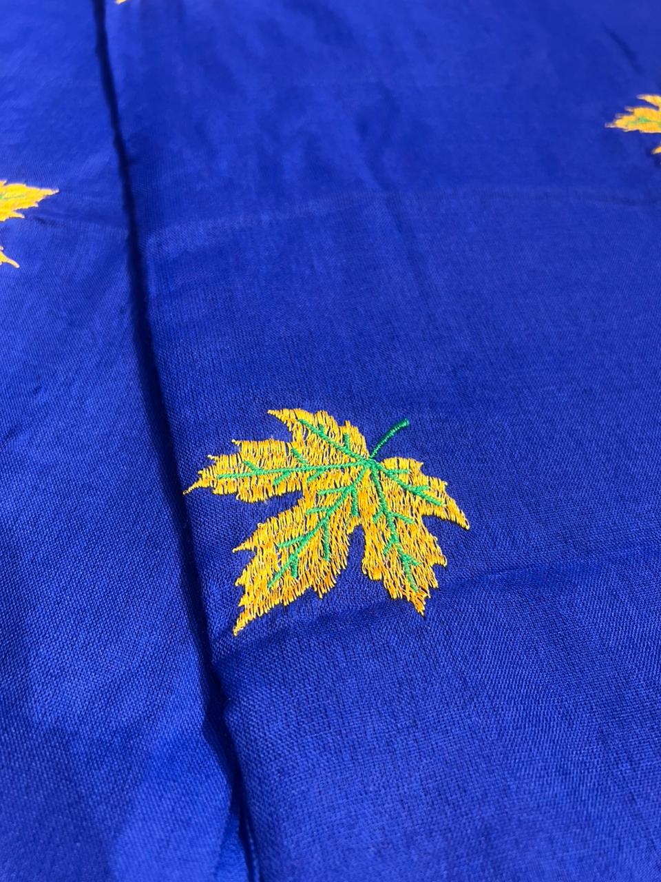 Beautiful Blue Color Khadi Cotton Saree