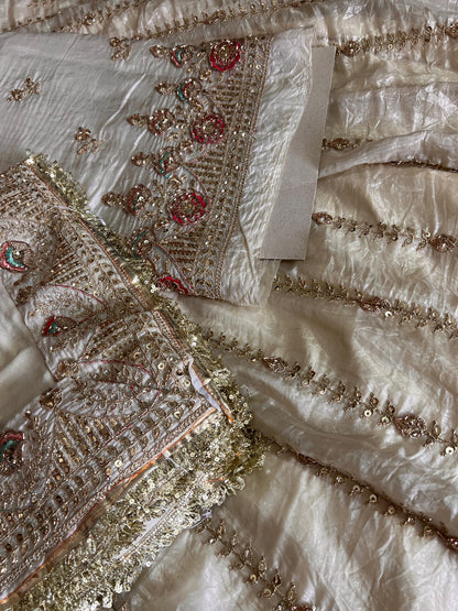 Offwhite Designer Full Ghera Poshak