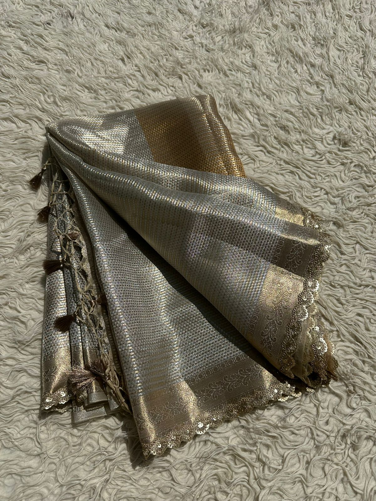 Premium Tissue Check Saree