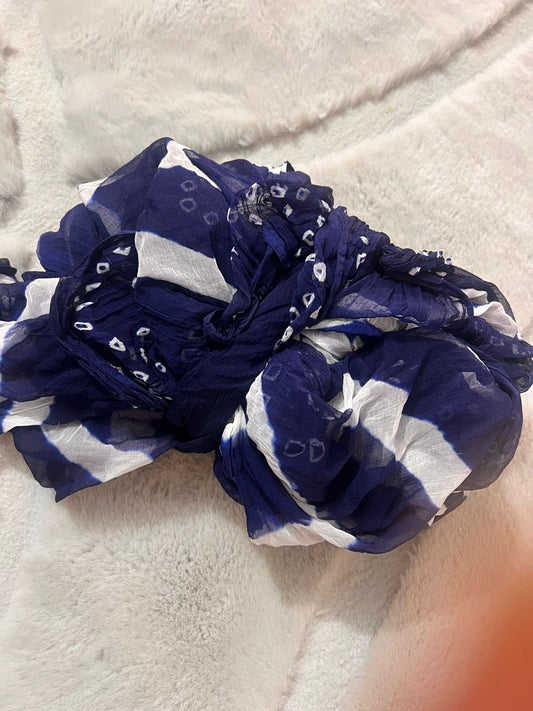 Blue Chiffon Bandhini-Lahariya Saree