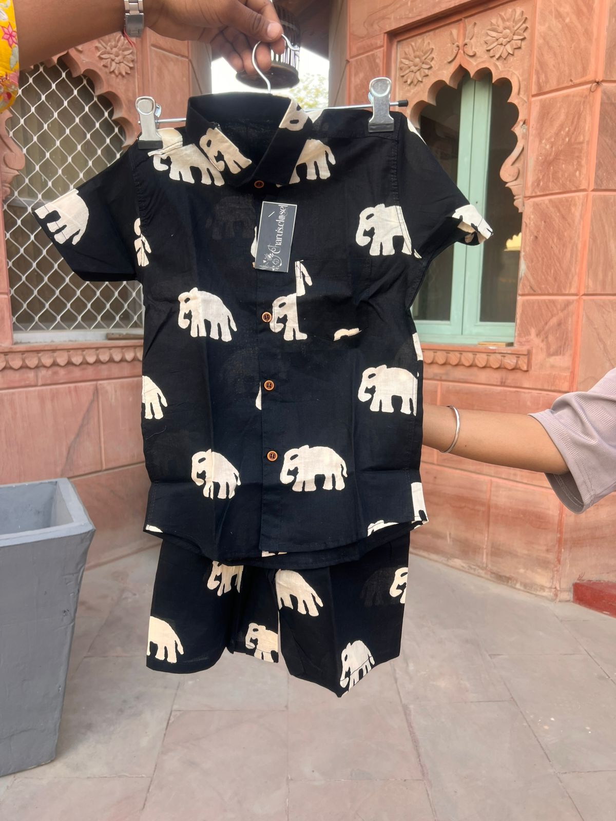 Beautiful Black Color Printed Cotton Set